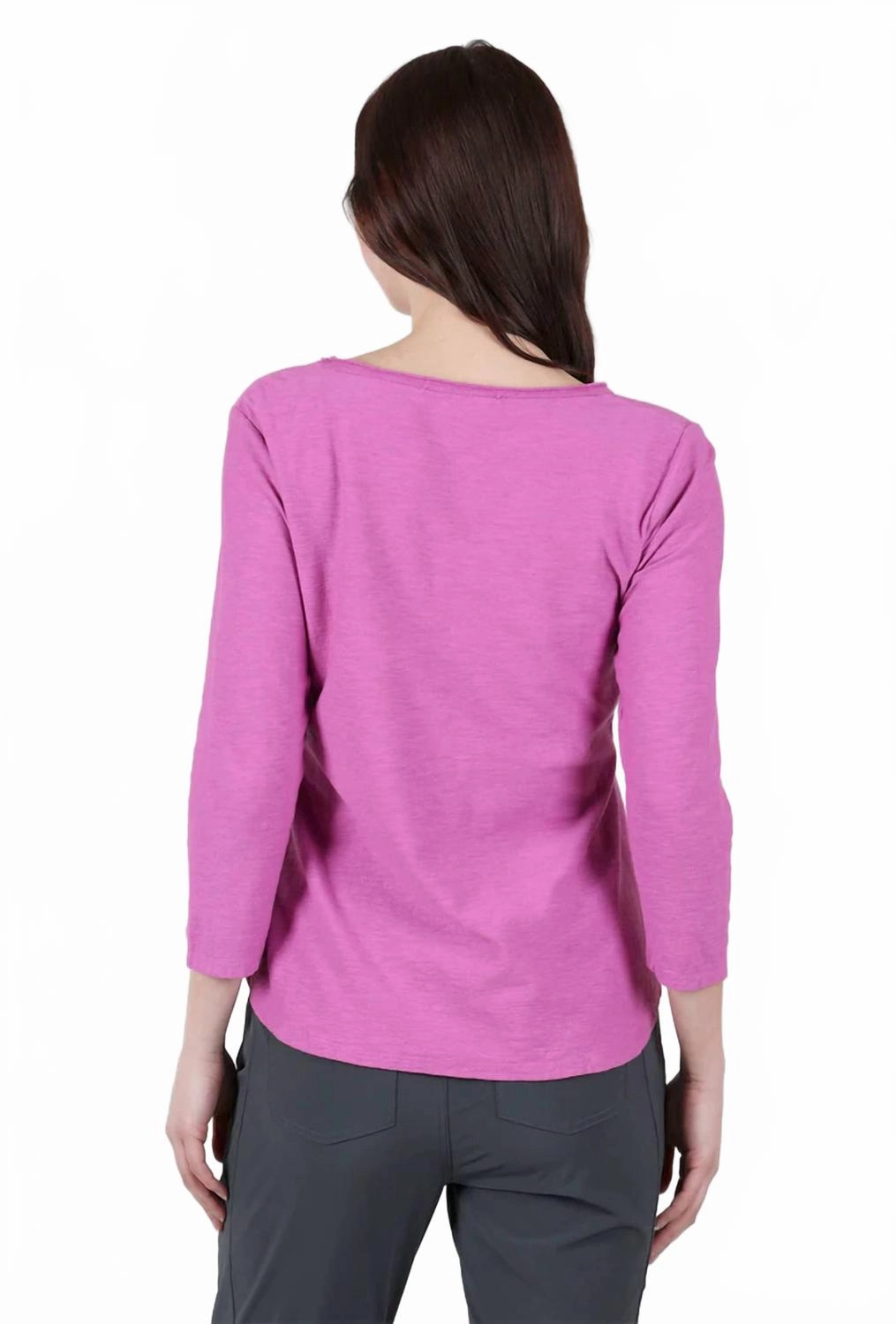 3/4-Sleeve V-Tee In Cosmo