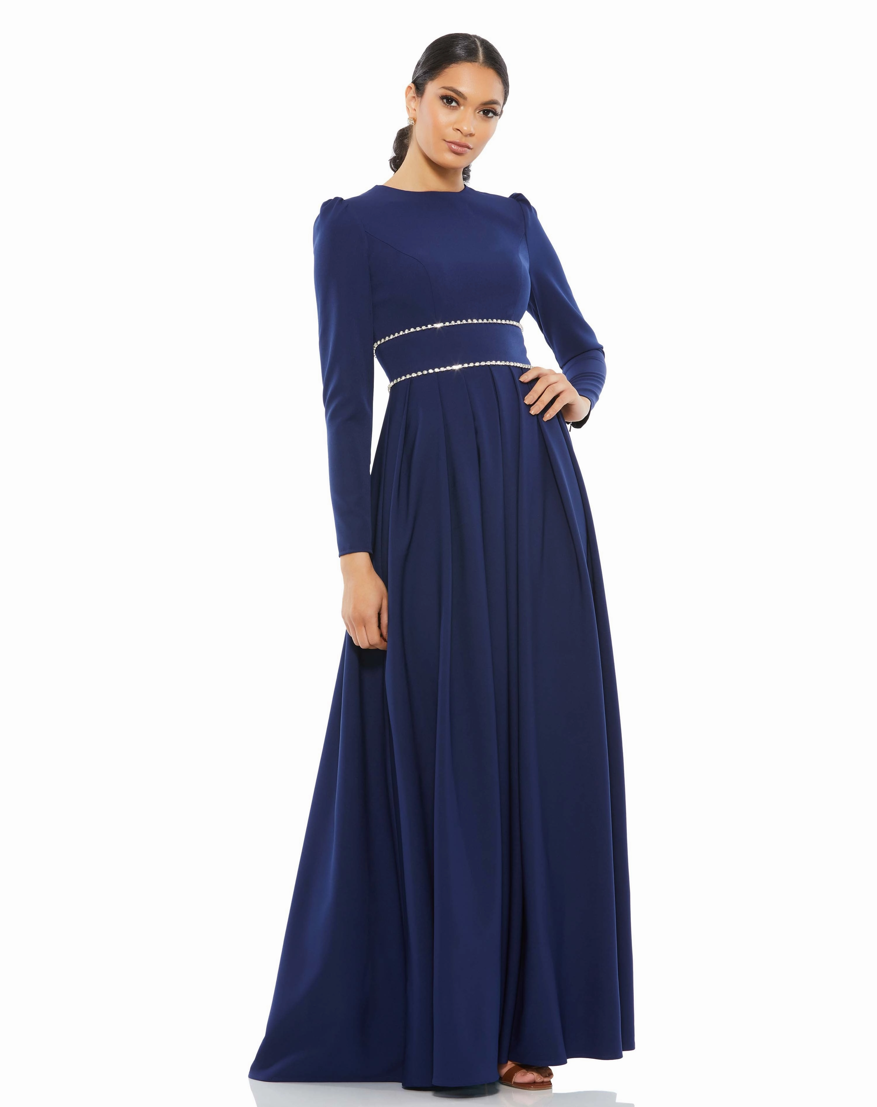 A-Line Rhinestone Waist Evening Gown