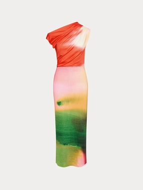 Abstract Watercolor Jersey Dress wrap dresses clearance