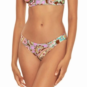 Adela Hipster Bikini Bottom In Purple Multi Swim Womens - scoop neck swimsuits