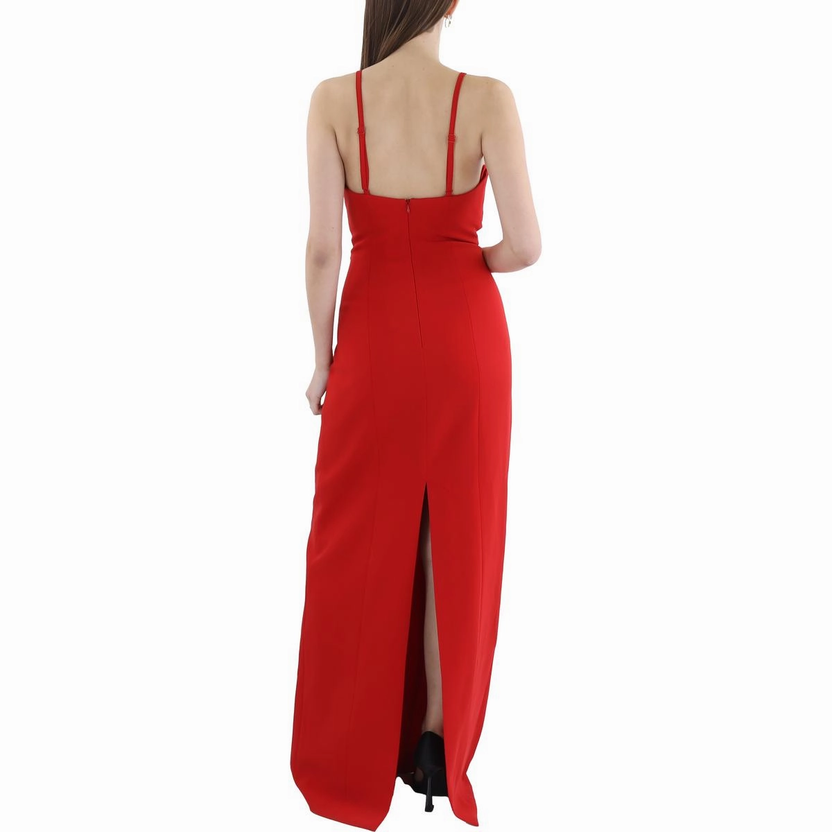 Adelle Womens Rhinestone Plunge Evening Dress