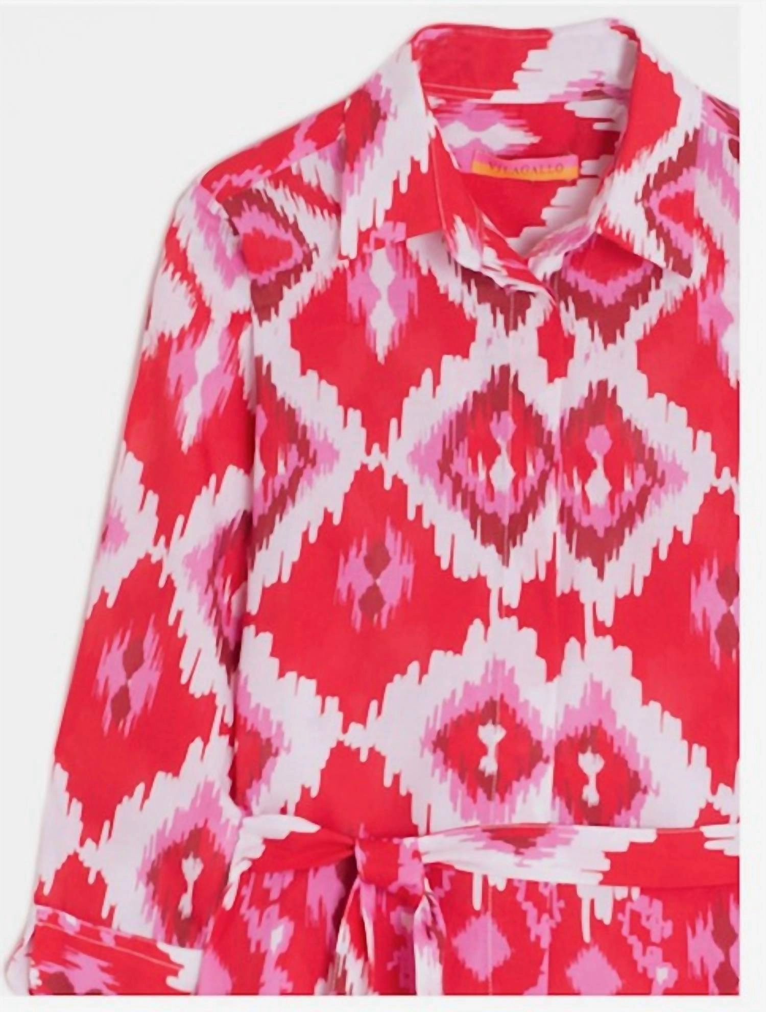 Adriana Dress In Ikat Red