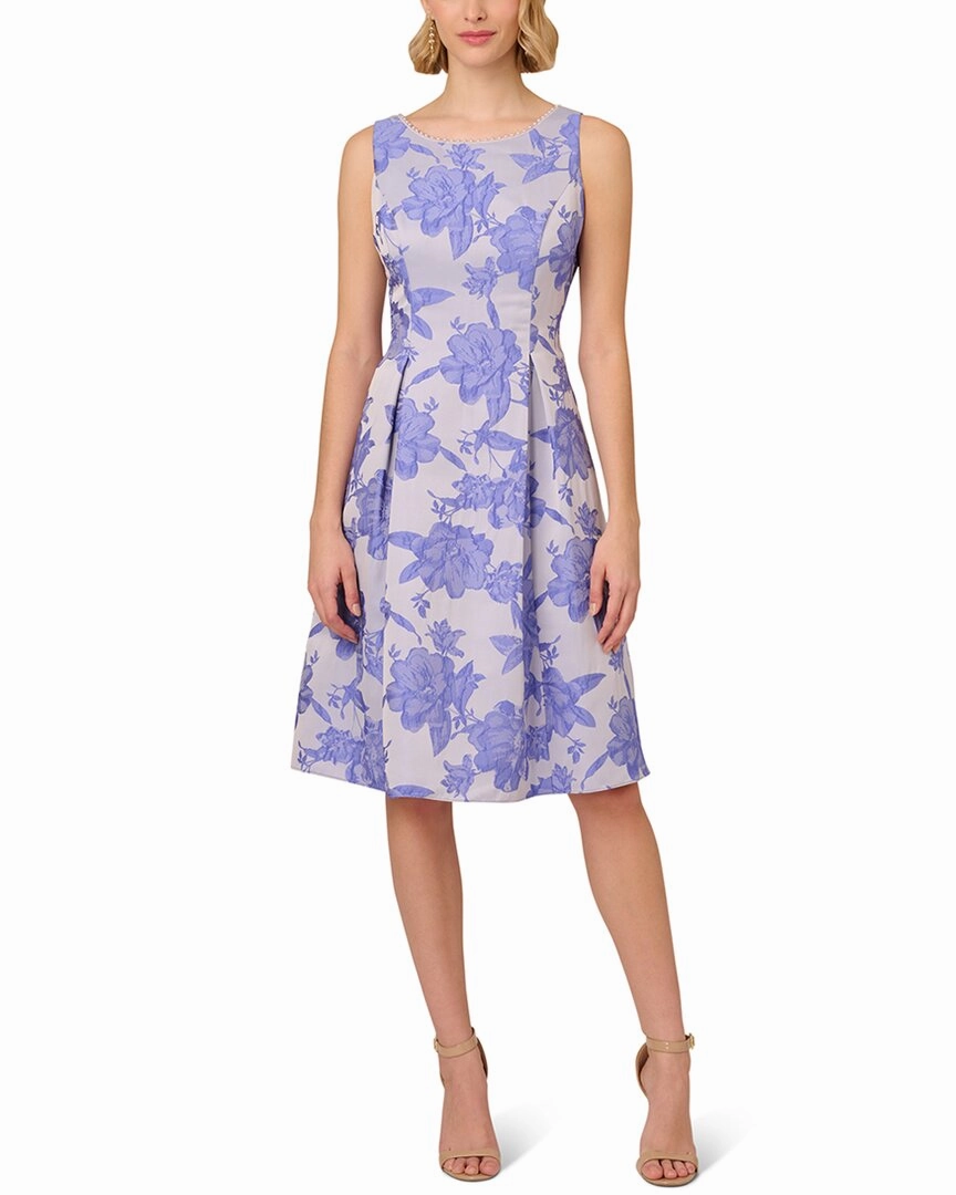 Adrianna Papell Sleeveless Printed Jacquard Short Dress