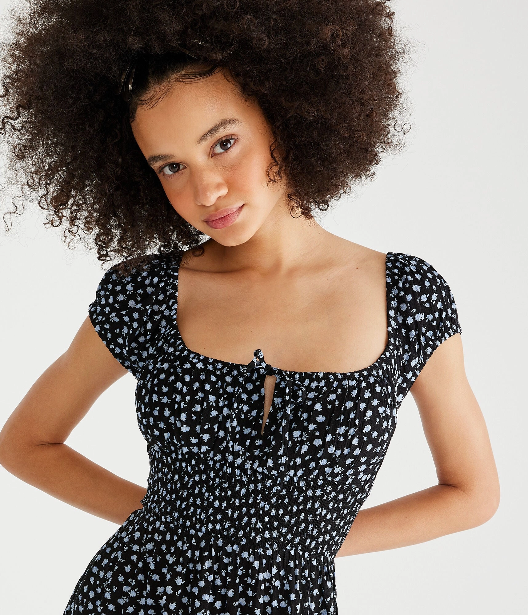 Aeropostale Floral Square-Neck Midi Dress