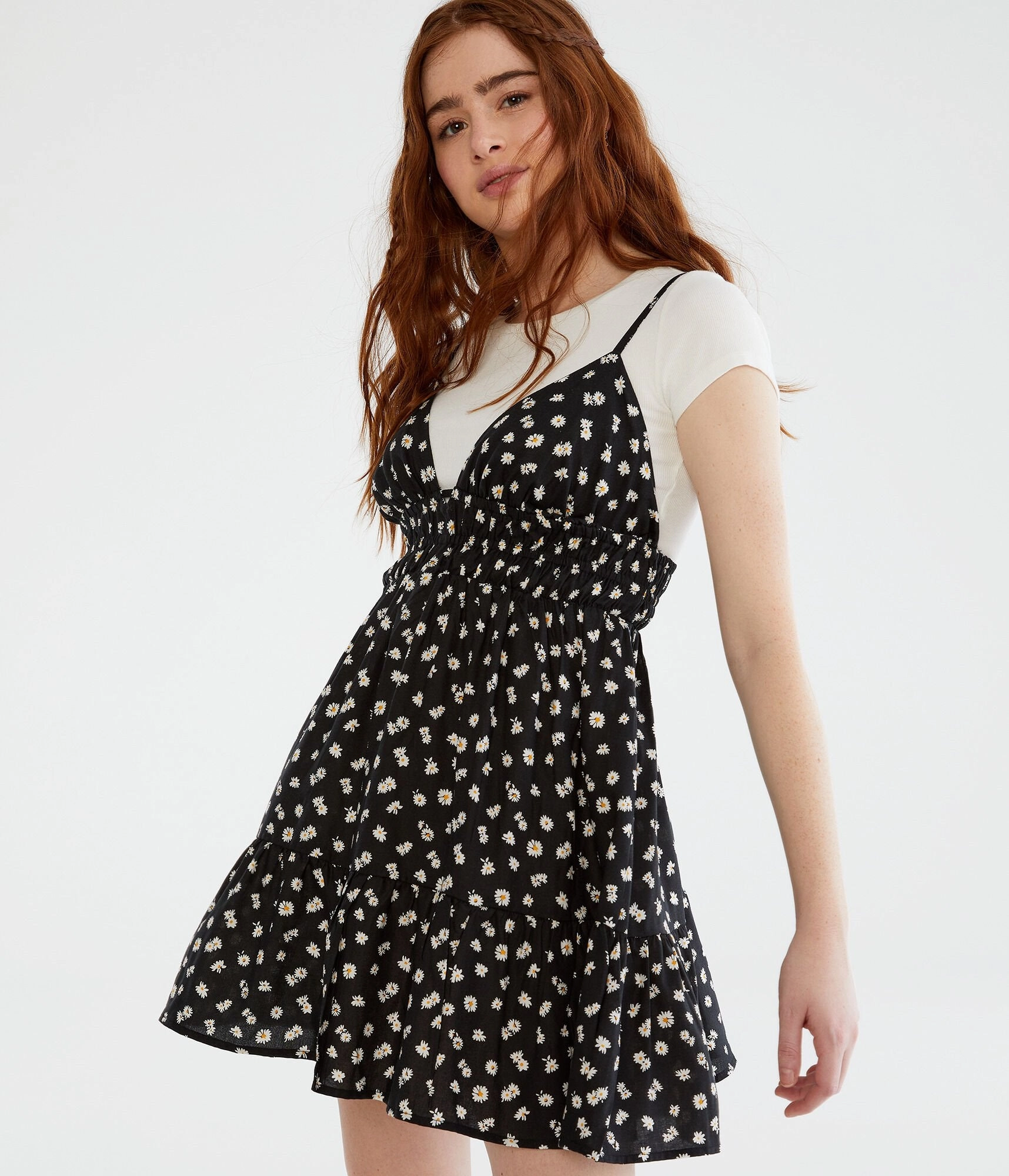 Aeropostale Floral V-Neck Babydoll Dress