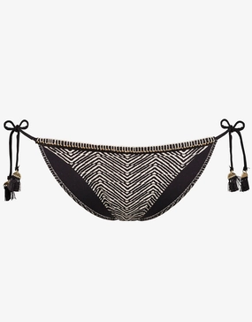 Afro Gem Tie Bikini Bottom - Black/Canvas Swim Womens - swimsuits outlet