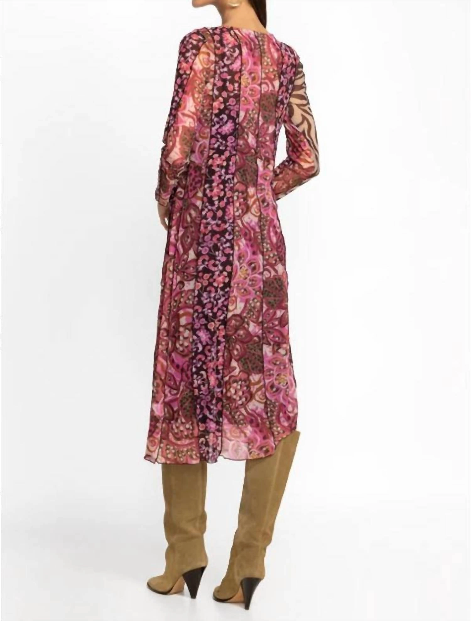 Agatha Mesh Midi Dress In Multi
