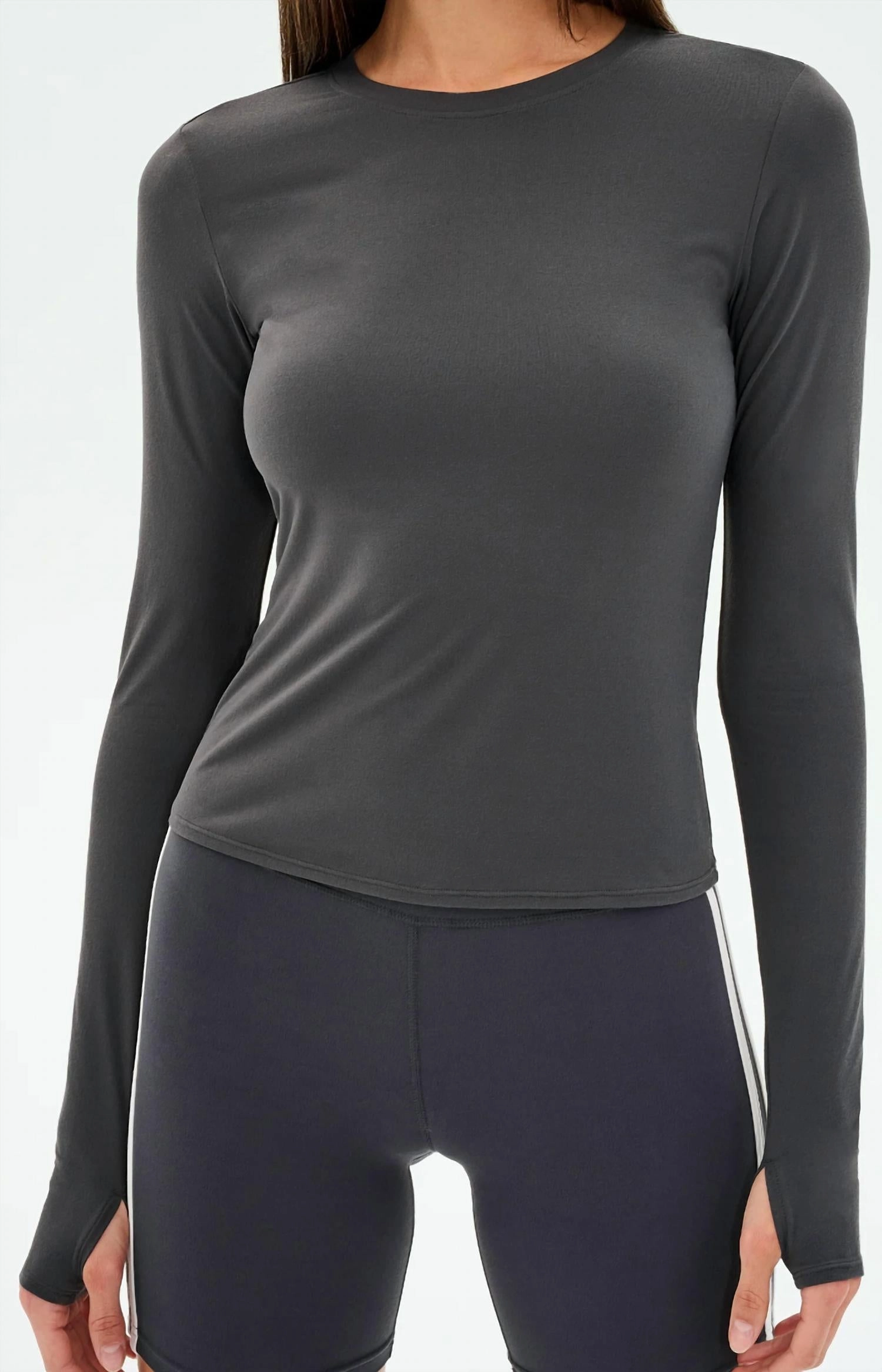 Airweight Long Sleeve Top In Graphite Grey
