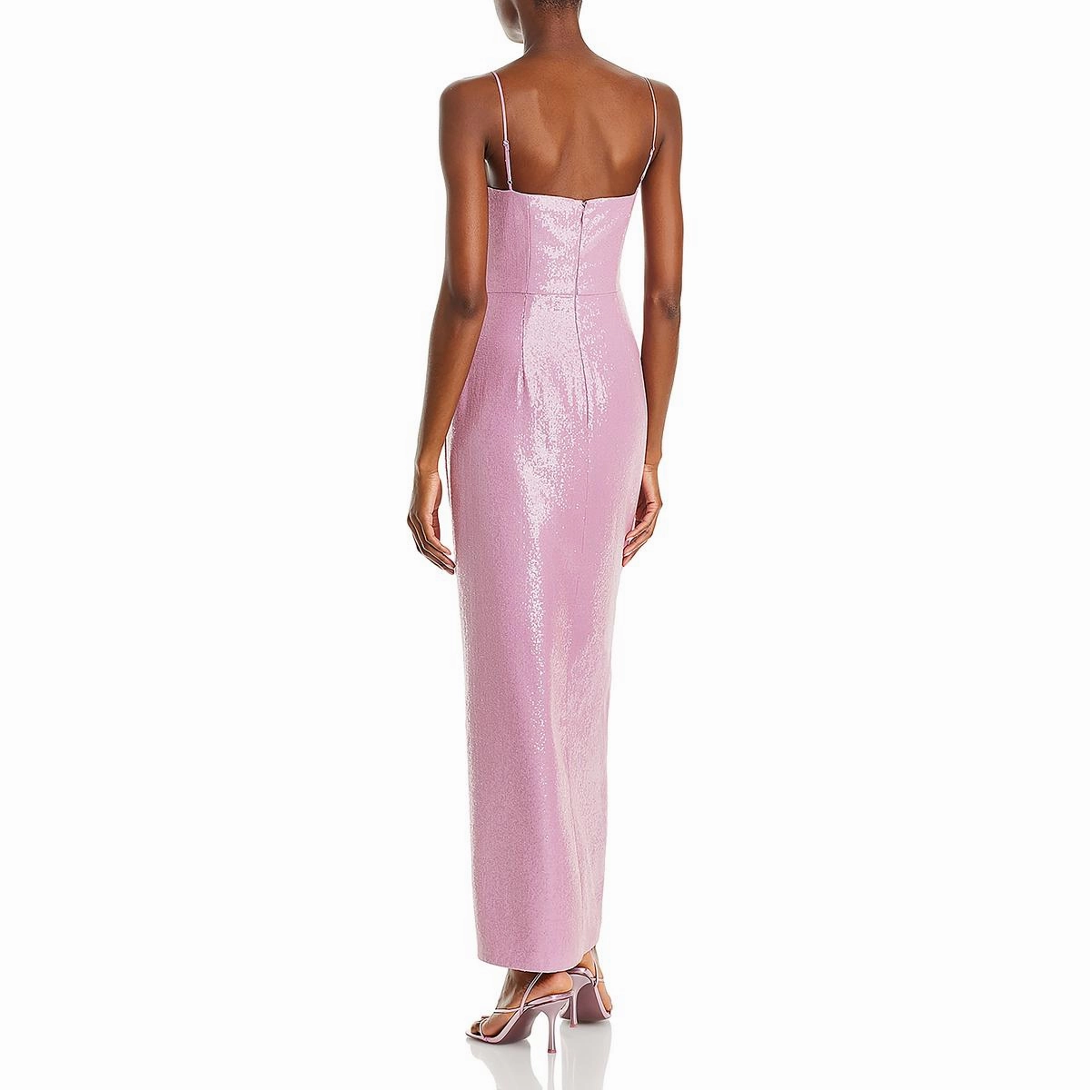 Alania Womens Sequined Pleated Evening Dress