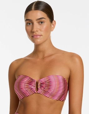 Alessia Geo Bandeau Bikini Top - Peony Swim Womens - beachwear discount