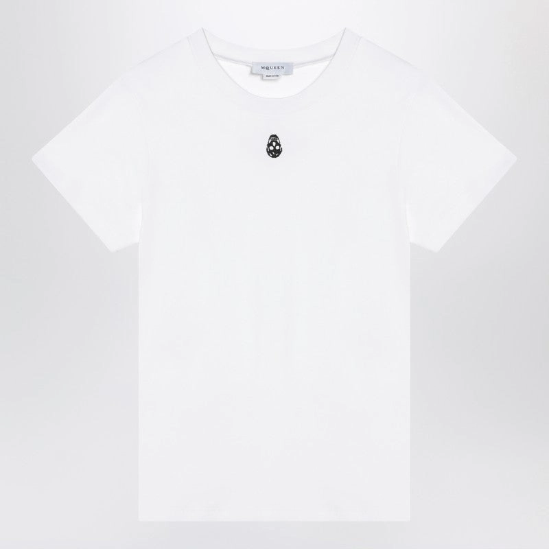 Alexander Mcqueen Women's T-Shirt With Skull Embroidery