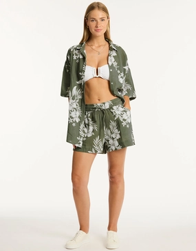 Aloha Beach Shirt - Khaki Sea Level - Sea Level swimwear clearance