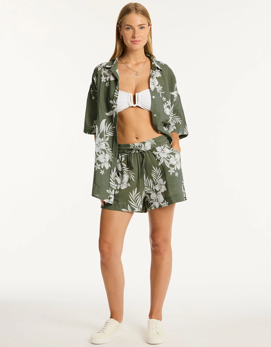 Aloha Beach Shirt - Khaki Sea Level - Sea Level swimwear clearance