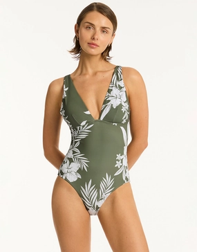 Aloha Longline Tri Swimsuit - Khaki Sea Level - Sea Level swimwear clearance