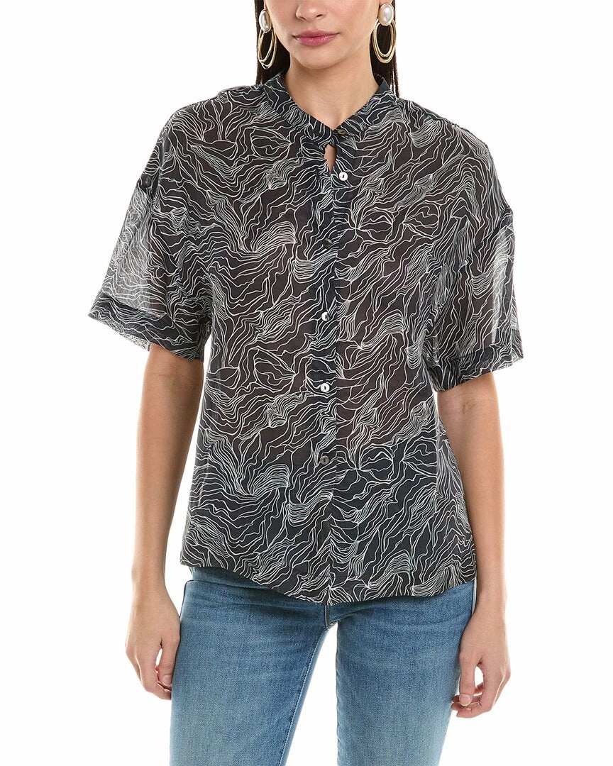 ALPHA STUDIO Semi-Sheer Top