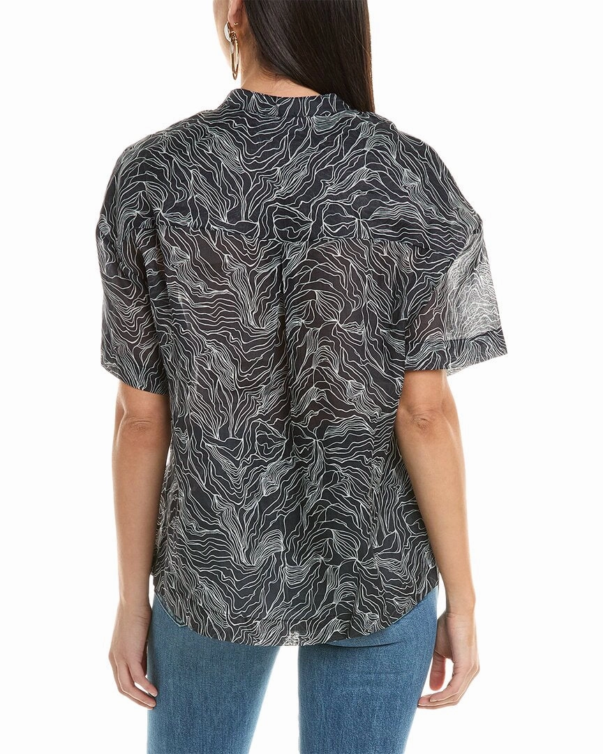 ALPHA STUDIO Semi-Sheer Top