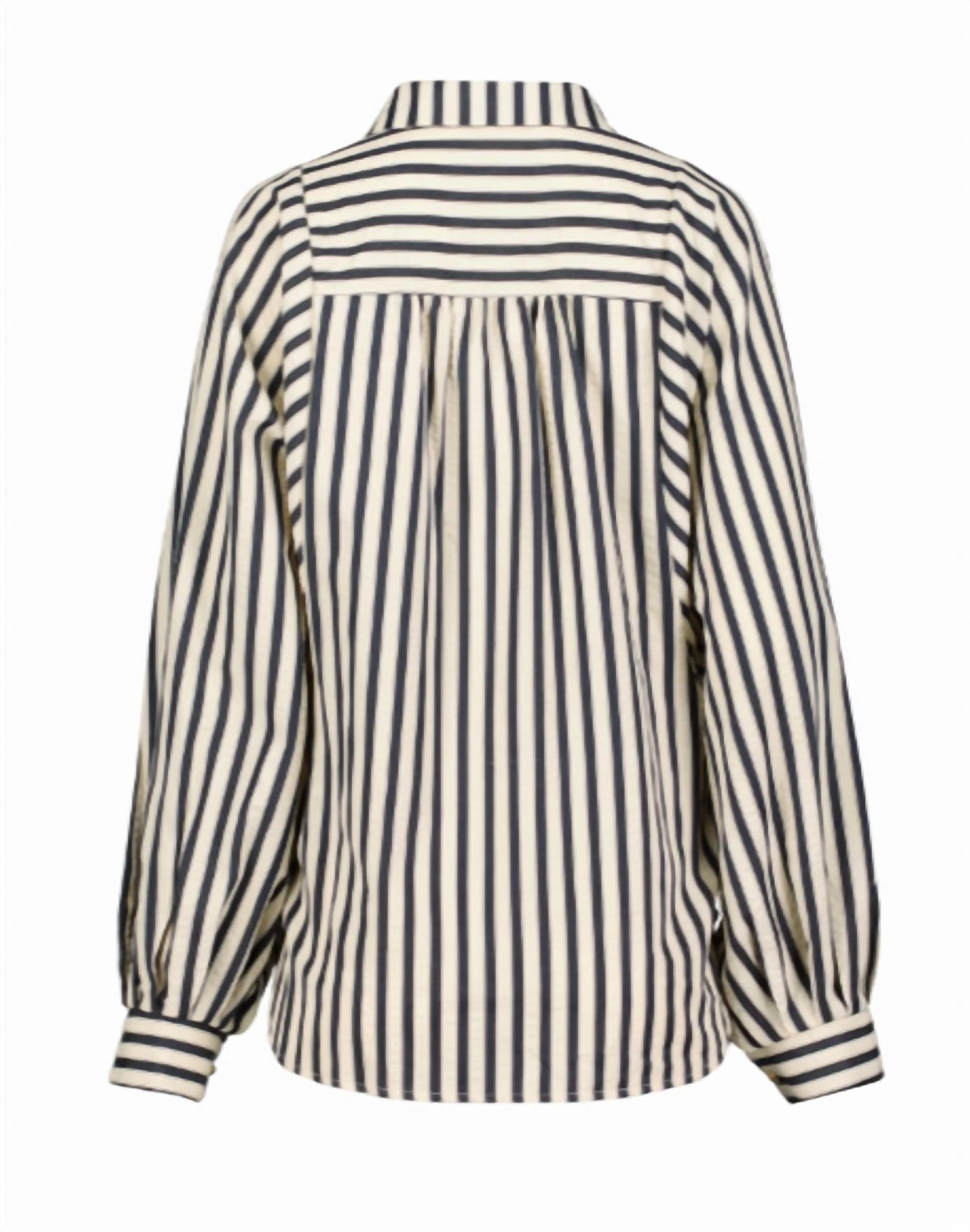 Aly Dolman Top In Navy Stripe