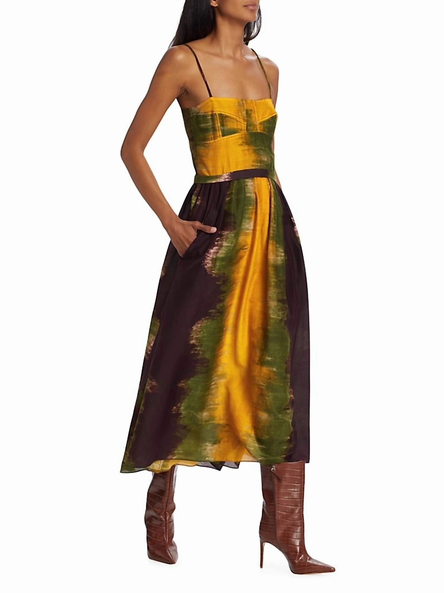 Amazonas Maive Midi Dress In Yellow Ombre