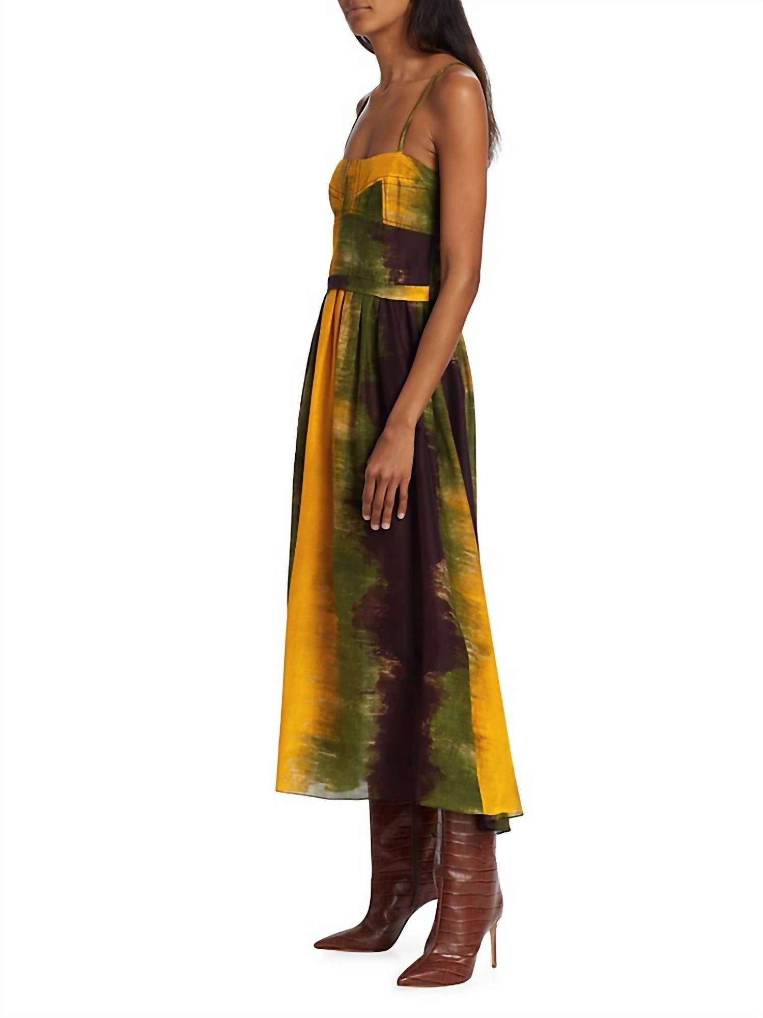 Amazonas Maive Midi Dress In Yellow Ombre