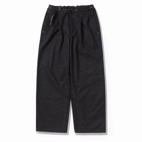 And Wander Womens Rewool Tweed Wide Pants Dark Gray womens pants flash sale