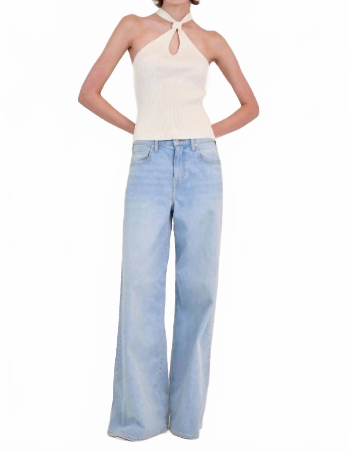 Andrea Halter Tank Top In Ivory