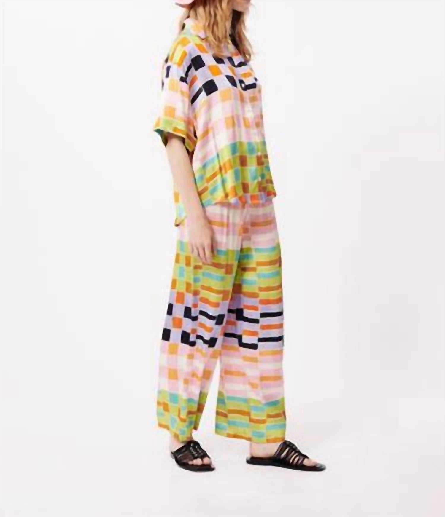Ania Woven Blouse In Hot Palette