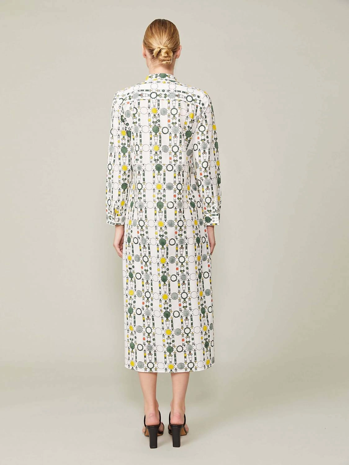 Annalise Khadi Cotton Shirt Dress In Spheres