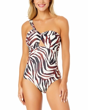 Anne Cole Astnn Drape One-Piece Swim Womens - halter swimsuits