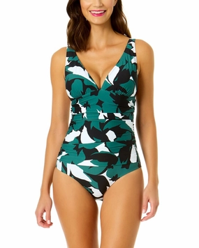 Anne Cole Soft Shirred Band One-Piece Swim Womens - sling swimsuits