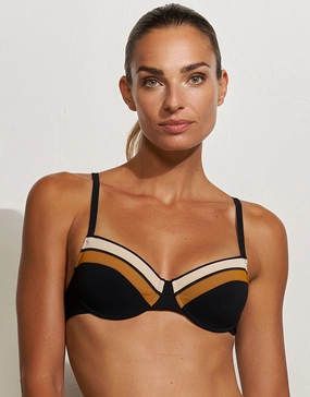 Antagonist Underwired  Bikini Top - Black Sand Caramel Maryan Mehlhorn - Maryan Mehlhorn dresses