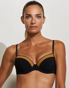 Antagonist Underwired Moulded Bikini Top - Black Caramel Maryan Mehlhorn - Maryan Mehlhorn dresses
