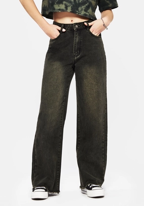 Anthea Wide Leg Washed Denim Jeans Bottoms Womens - women's jeans sale