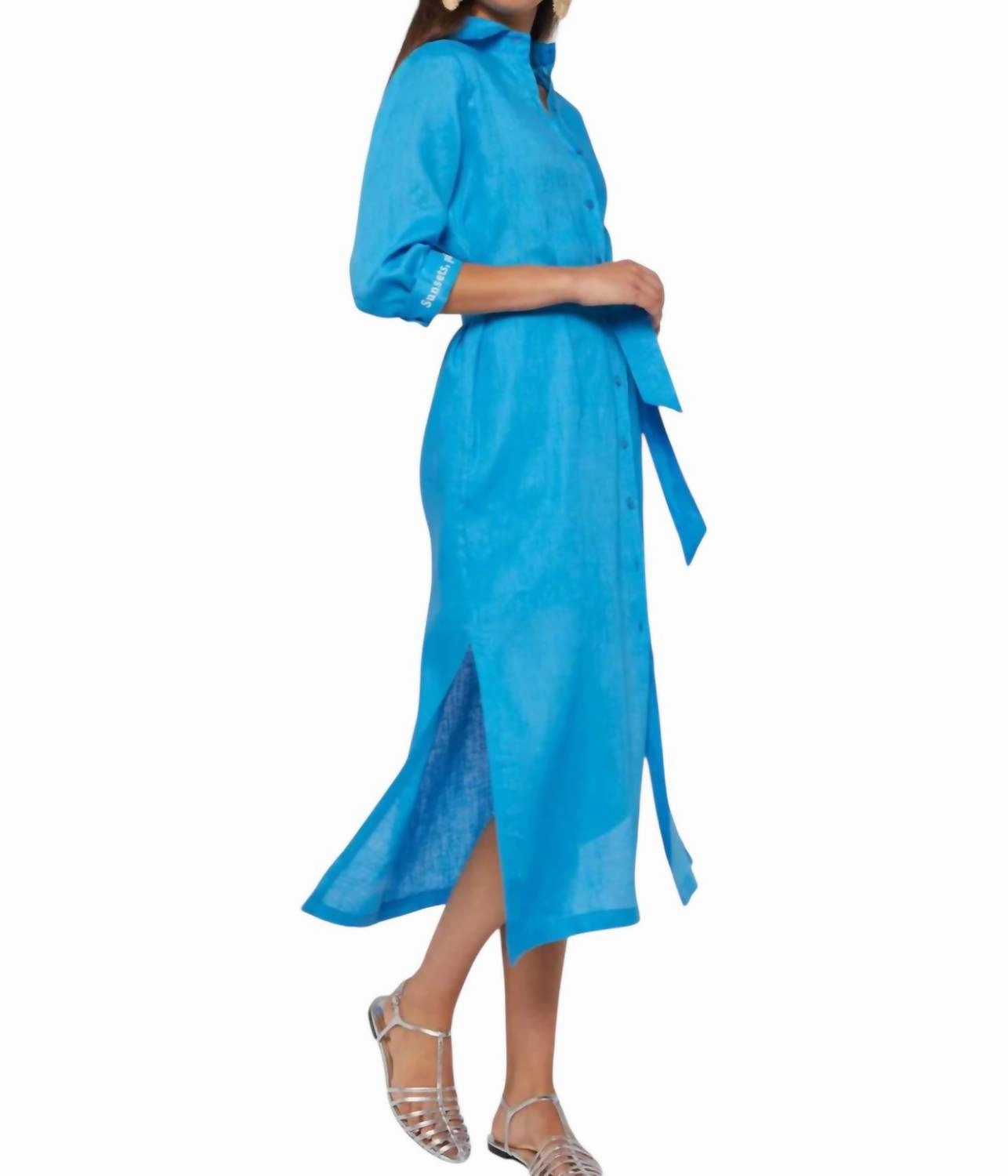 Antonella Dress In Turquoise
