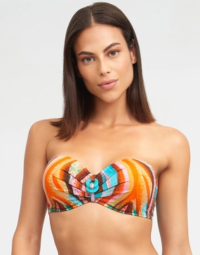 Aquarelle Bandeau Bikini Top Swim Womens free shipping