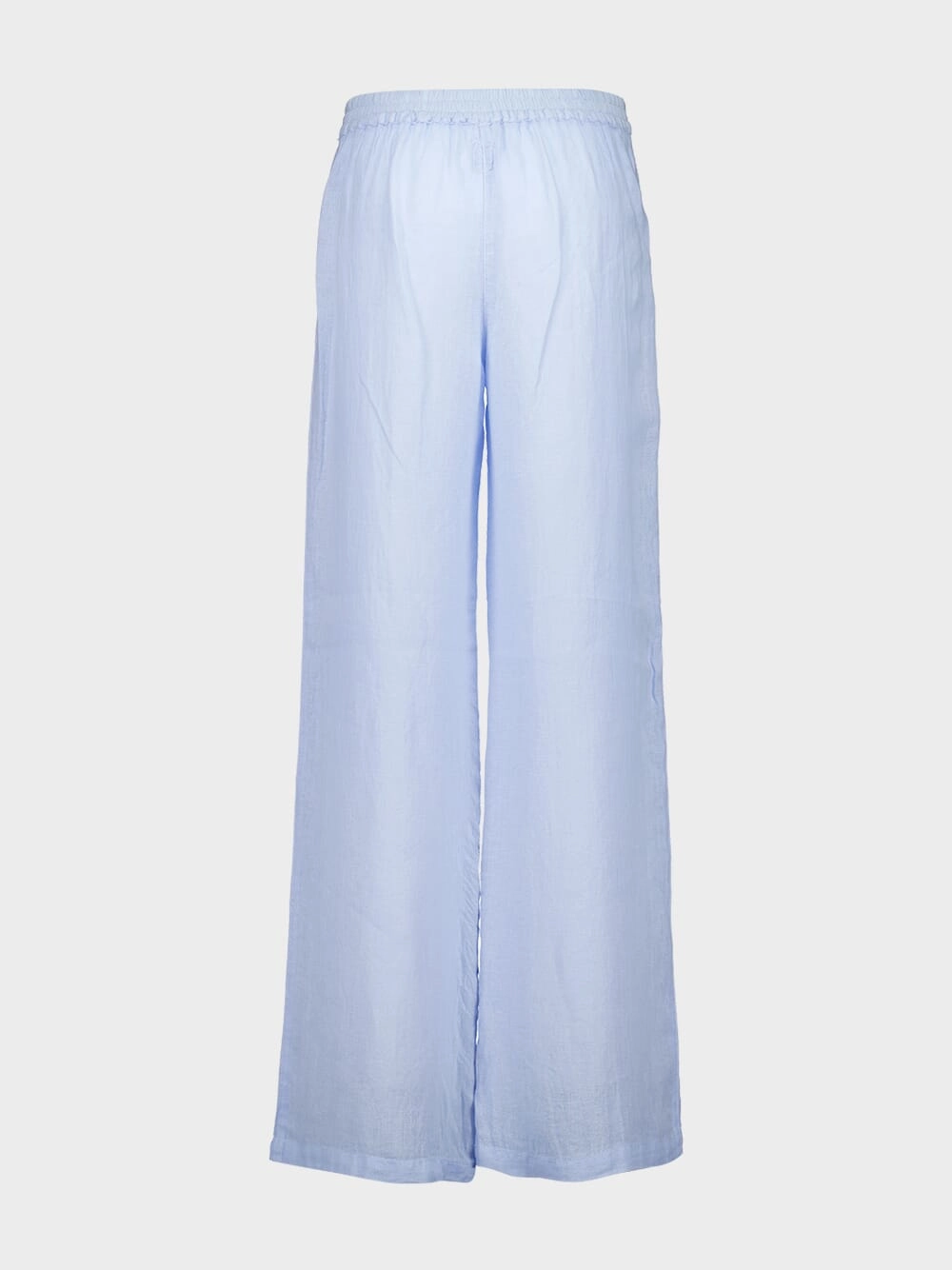 Aquatic Blue Wide-Leg Linen Pants