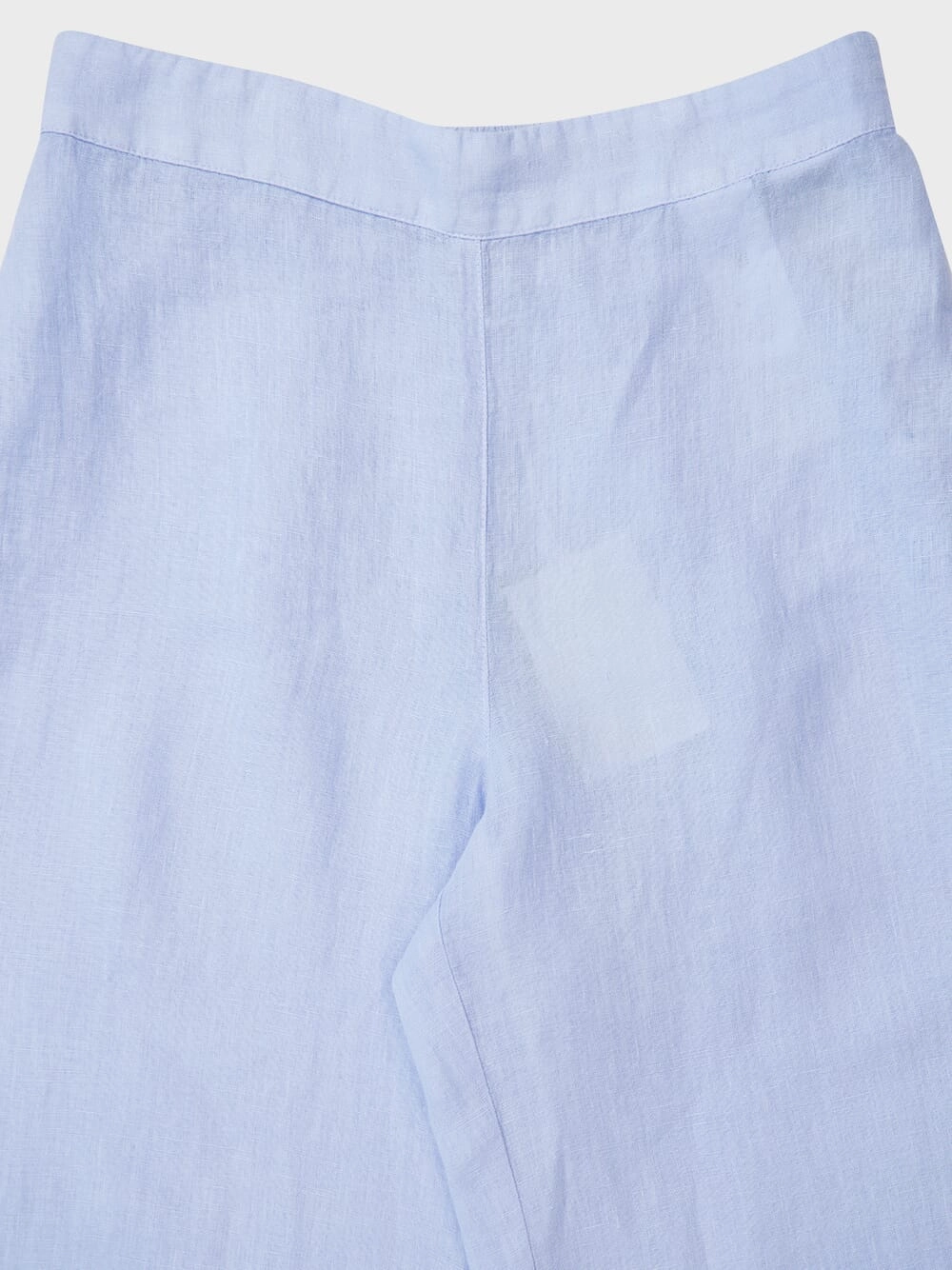 Aquatic Blue Wide-Leg Linen Pants