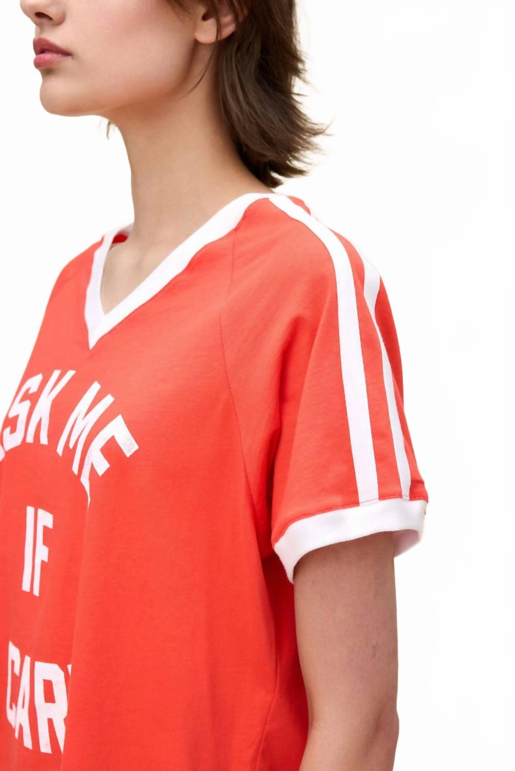 Ask Me If I Care Tee In Radiant Watermelon