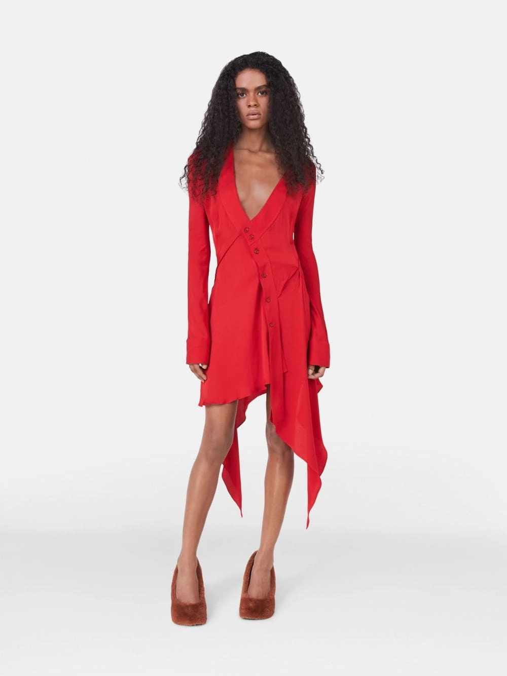 Asymmetric Seam Cut-Out Dress