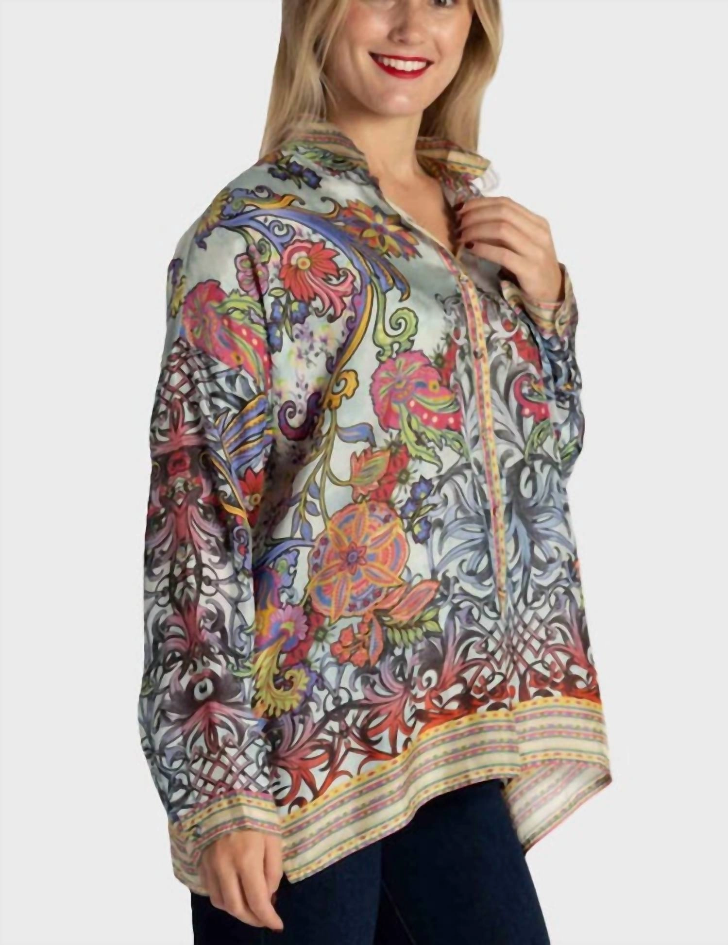 Audrey Oversized Blouse In Akai