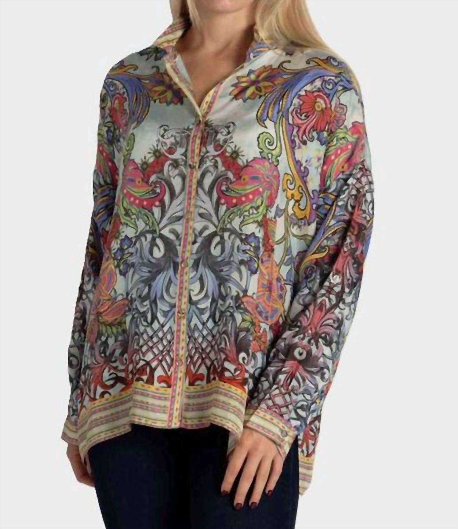 Audrey Oversized Blouse In Akai