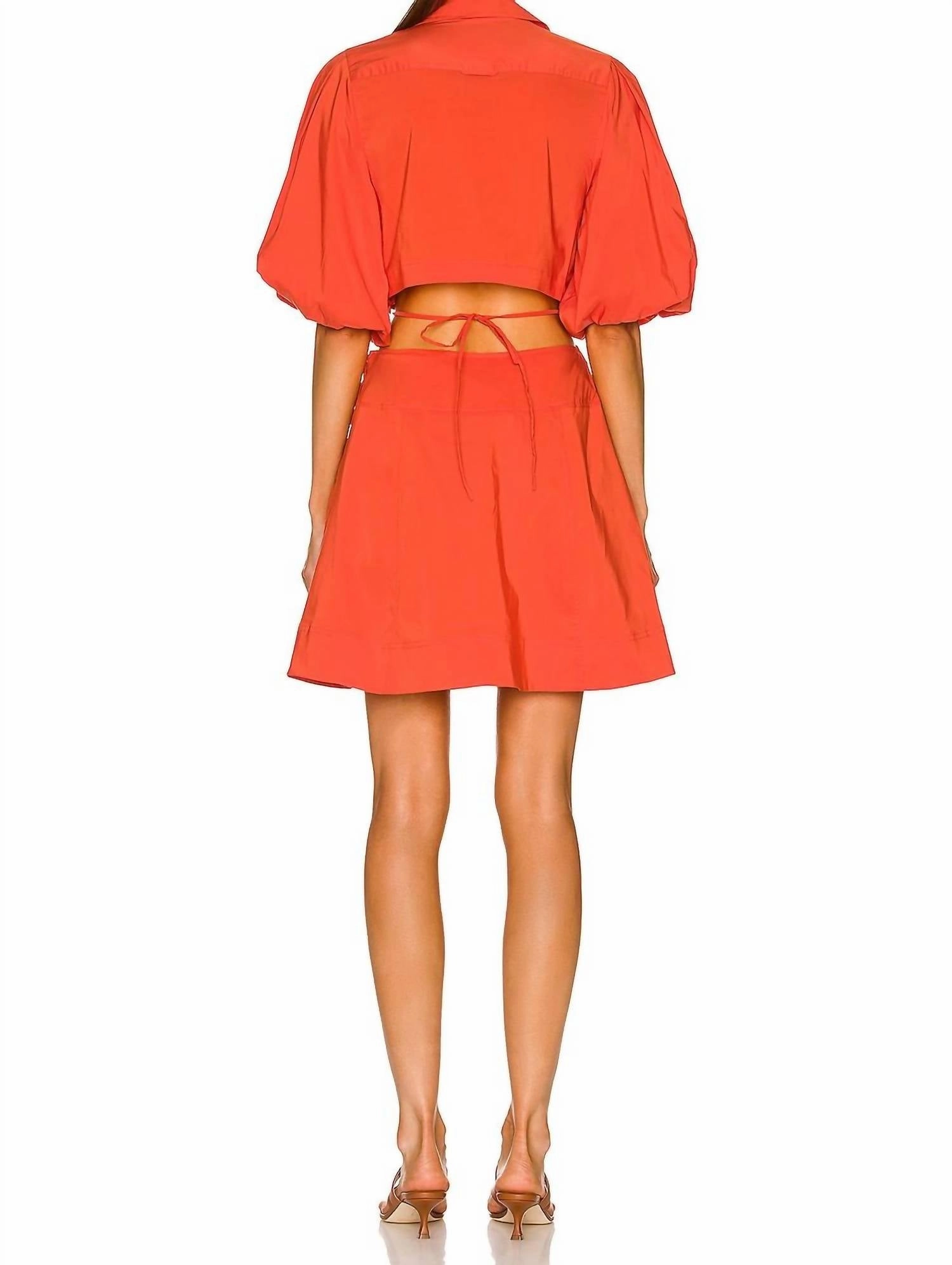 Aulora Dress In Scarlet