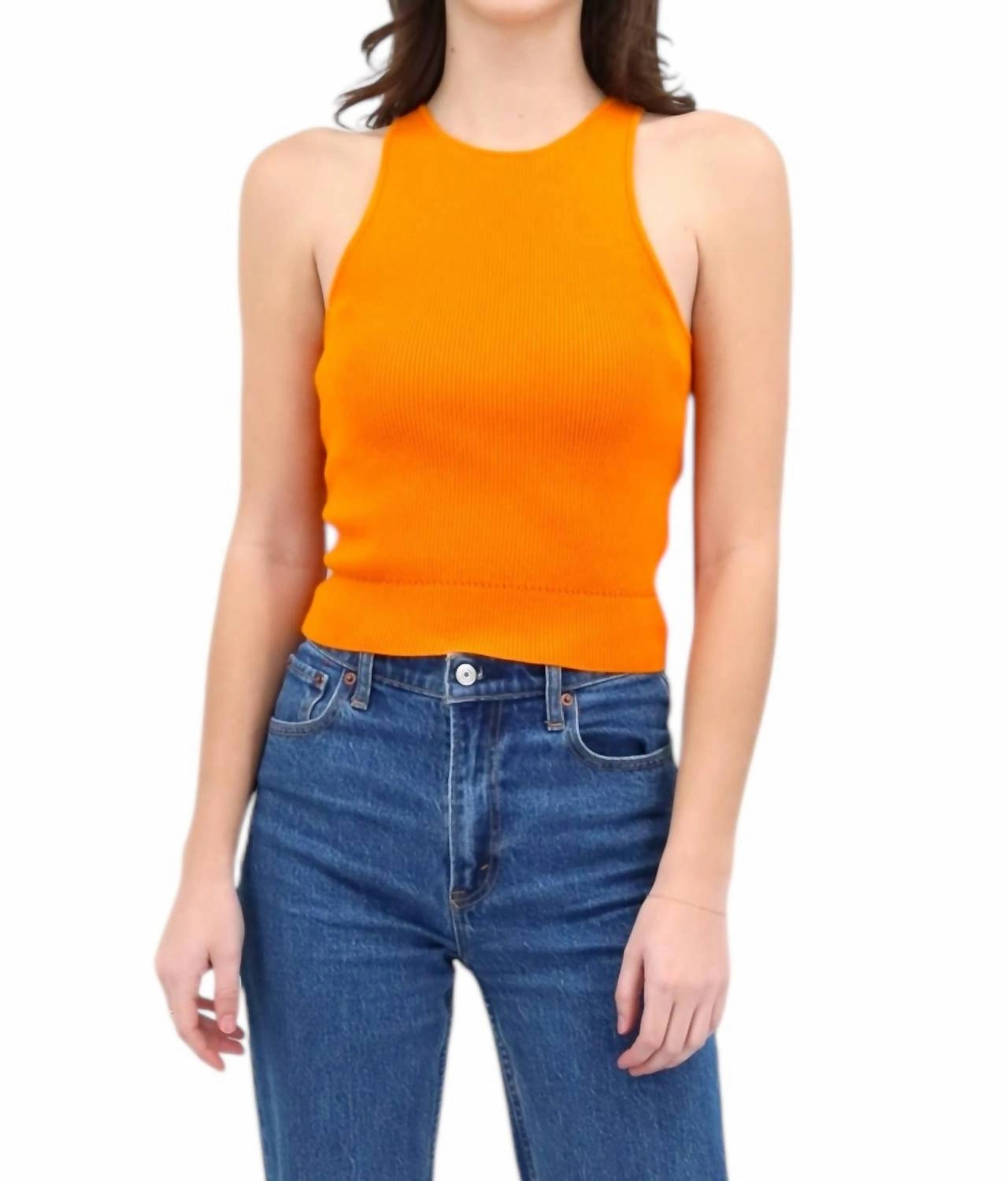 Avery Racer Tank In Mango