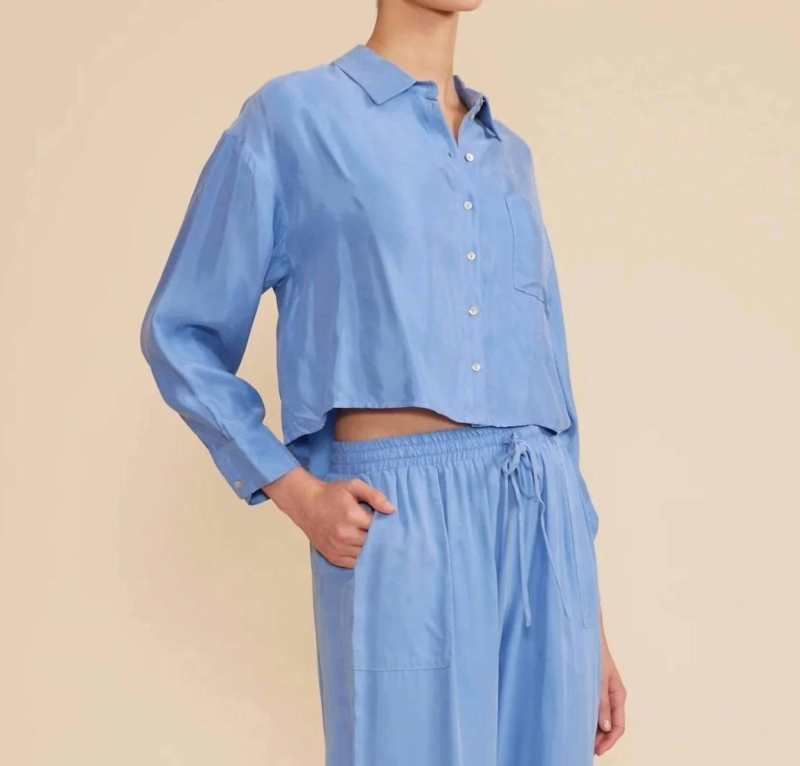Baker Cargo Top In Perwinkle