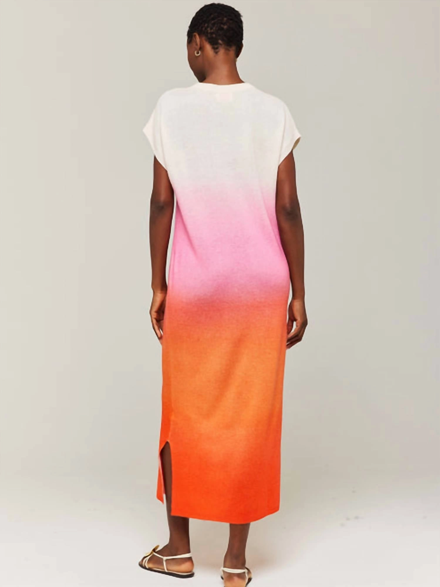 Bali Ombre Midi Cashmere Dress In Pink Bali