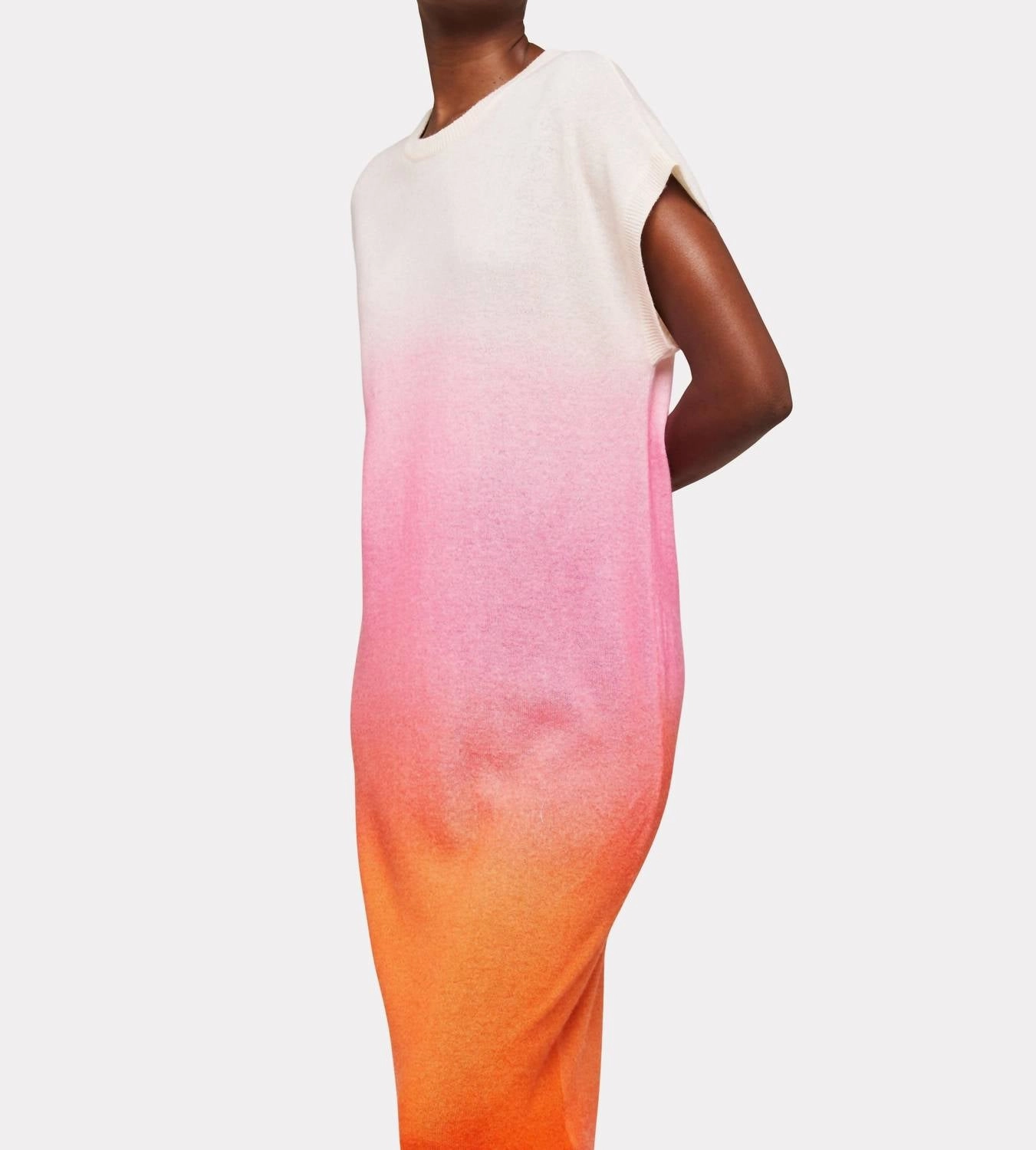 Bali Ombre Midi Cashmere Dress In Pink Bali