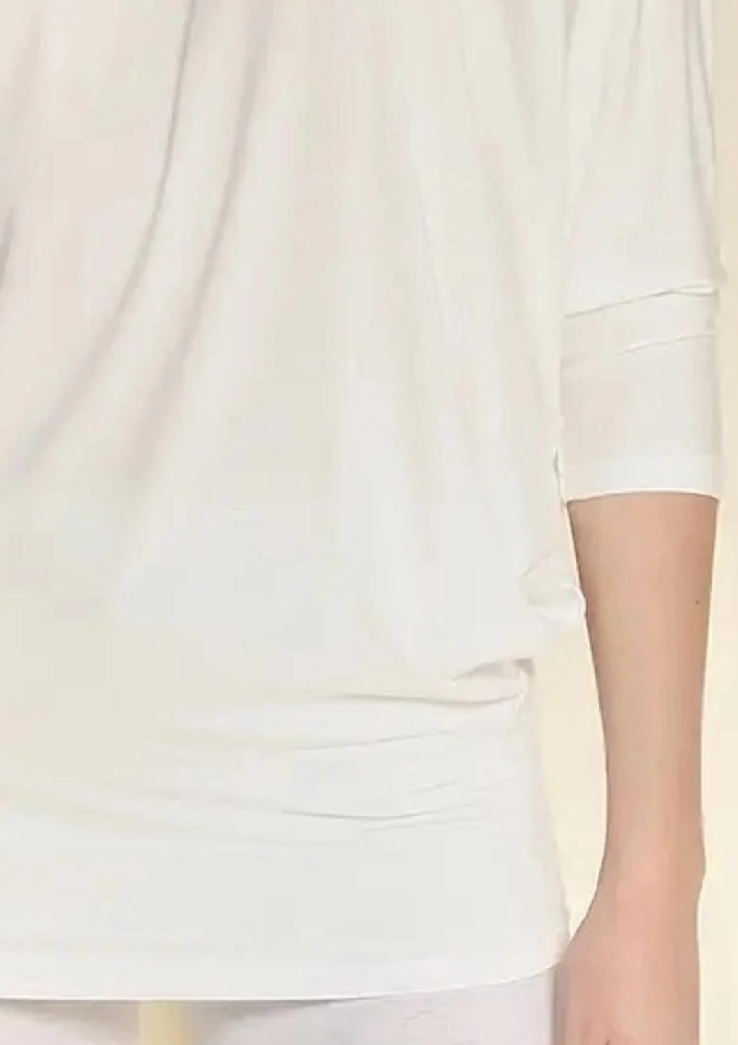 Bamboo Dolman Drape Top In Ivory