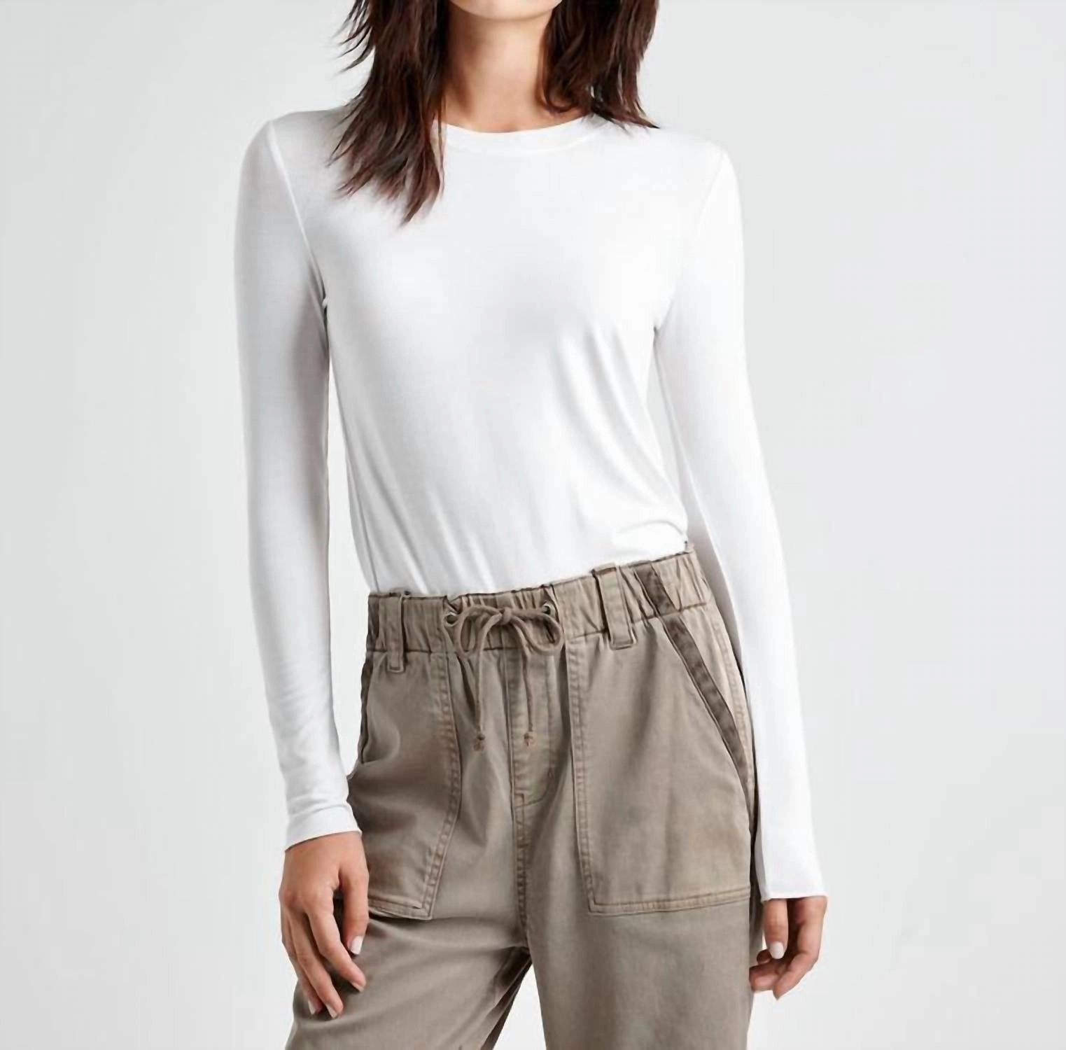 Bamboo Long Sleeve Tee In White