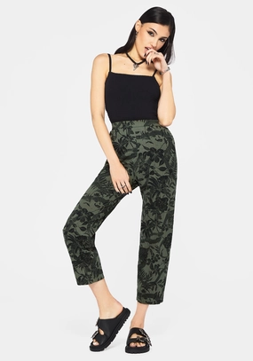 Bashe Cotton Soft Tapered Trousers - Green Bottoms Womens - women's jeans sale