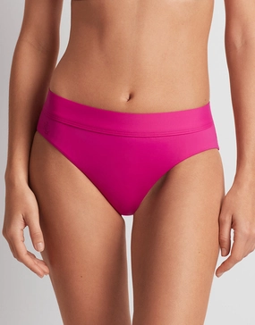 Beach Club Solids Classic Band Hipster Bikini Pant - Freesia Pink Swim Womens - beachwear discount