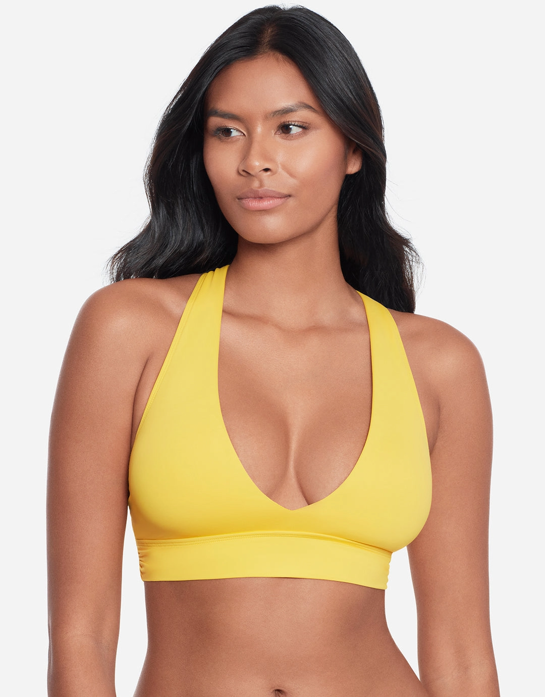Beach Club Solids Twist X Back Bikini Top - Yellow Swim Womens - one-pieces cheap